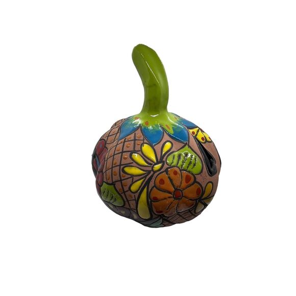 Talavera Mexican Pottery Jack O` Lantern Pumpkin Halloween Large Folk Art Decor - Picture 5 of 9